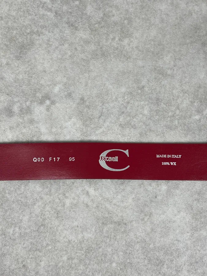 2000s Cavalli Red Suede Leather Premium Belt aCsrOEA 6