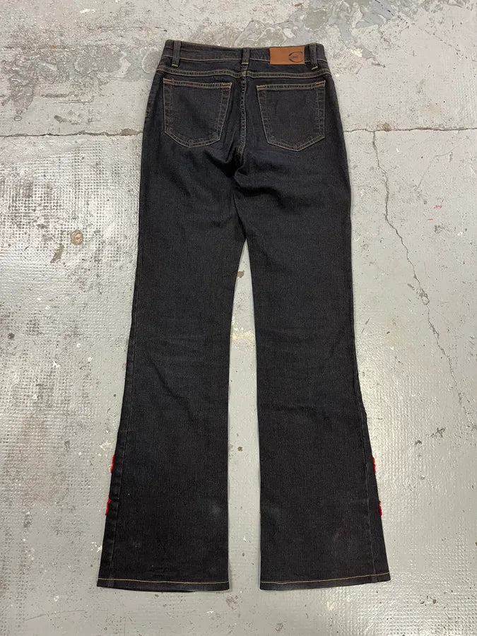 2000s Cavalli Red Tiger Black Black Jeans EShJbnh 6