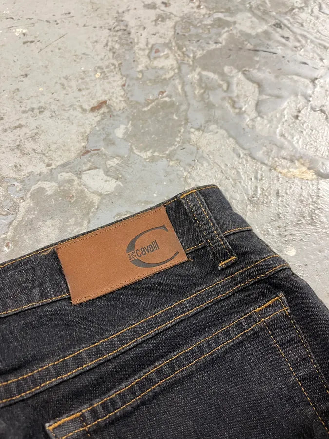 2000s Cavalli Red Tiger Black Black Jeans EShJbnh 8