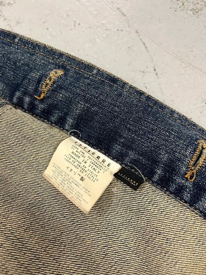 2000s Cavalli Rock Studded Faded Blue Denim Jacket SxiQOrt 12