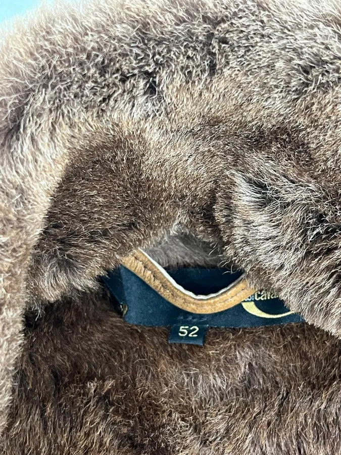 AW2005 Cavalli Royal Brown Shearling Long Jacket frhHEnP 9