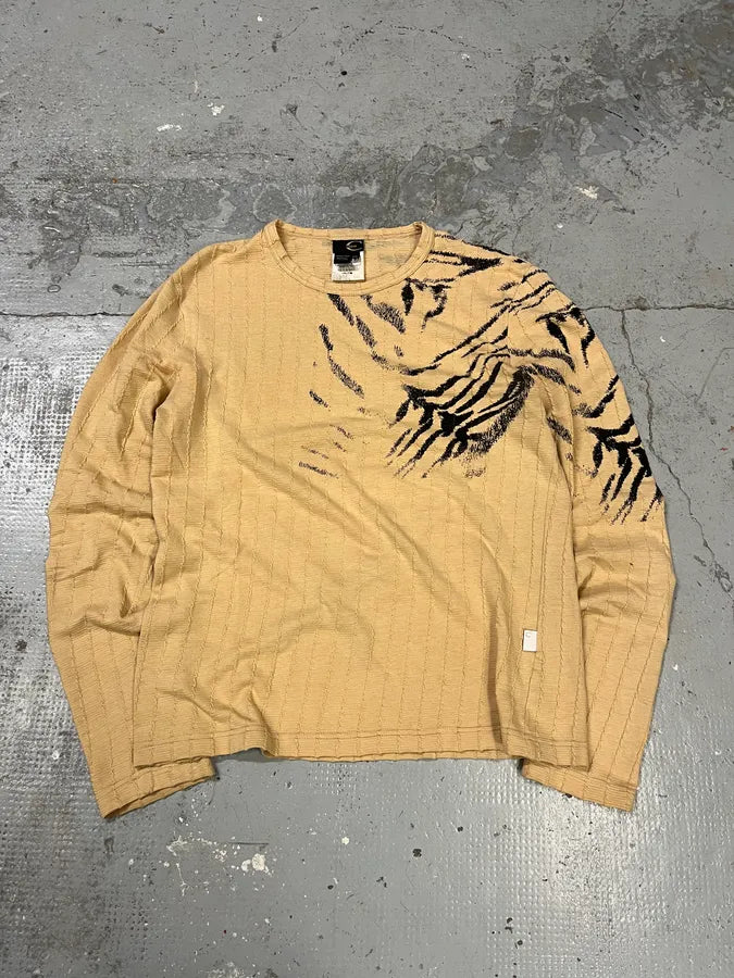 2000s Cavalli Safari Savage Creamy Longsleeves zvBpQIf 0