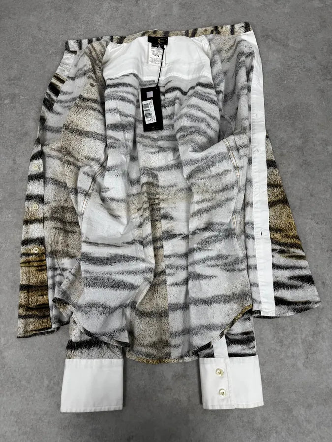 2000s Cavalli Safari White Savage Shirt ZqpoFGl 6