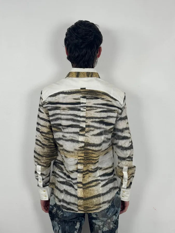 2000s Cavalli Safari White Savage Shirt ZqpoFGl 2
