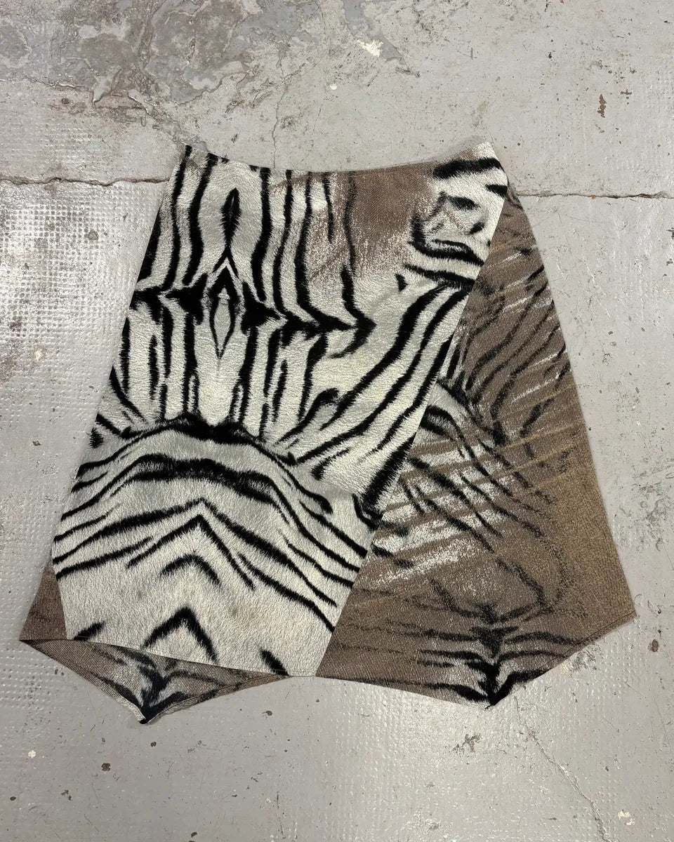2000s Cavalli Safari Zebra Black & White Skirt TdBkenC 1