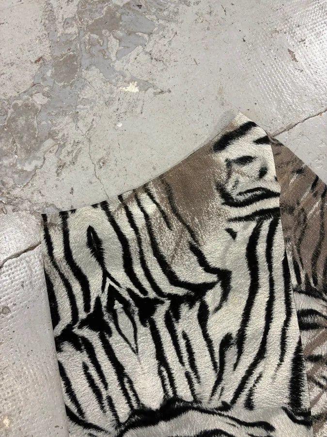 2000s Cavalli Safari Zebra Black & White Skirt TdBkenC 5