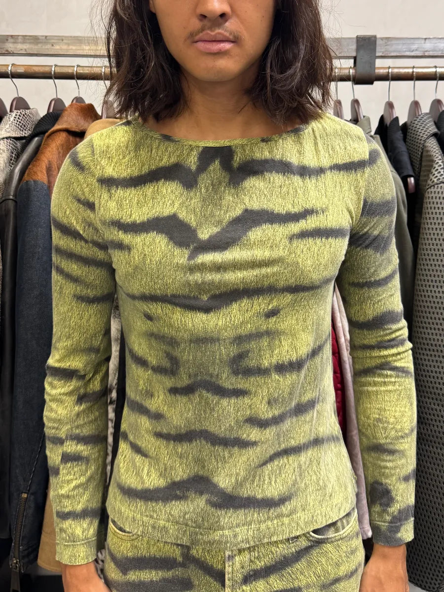 2000s Cavalli Safari Zebra Green Longsleeves nkZHDdF 1