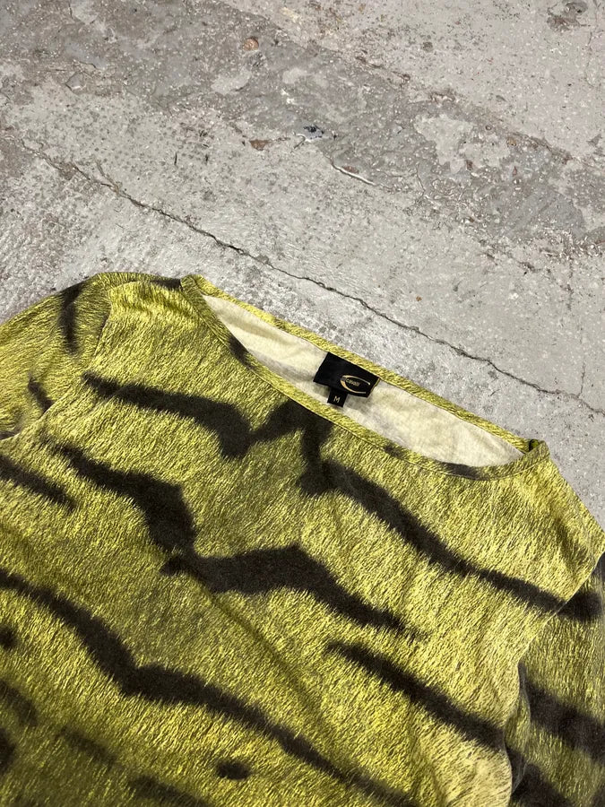 2000s Cavalli Safari Zebra Green Longsleeves nkZHDdF 3