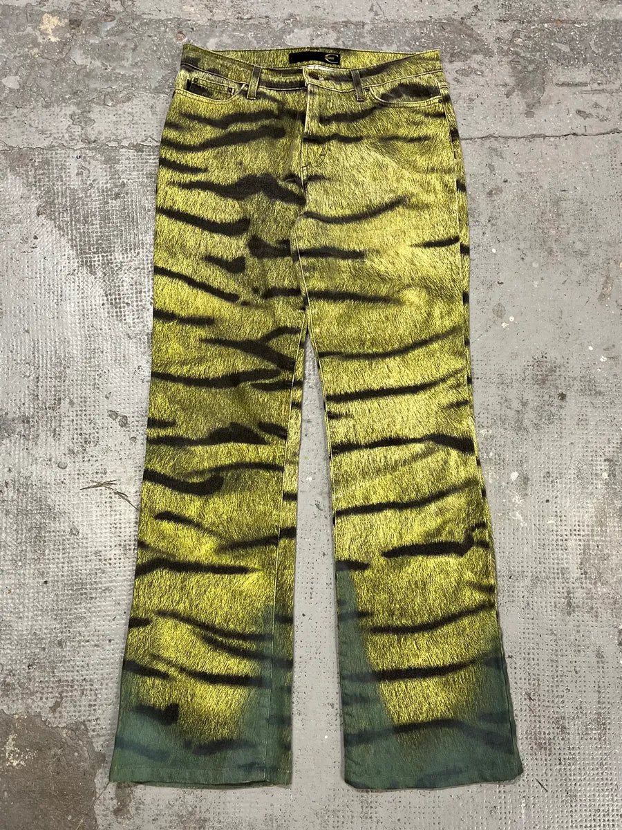 2000s Cavalli Safari Zebra Yellow Pants YheFgUt 0