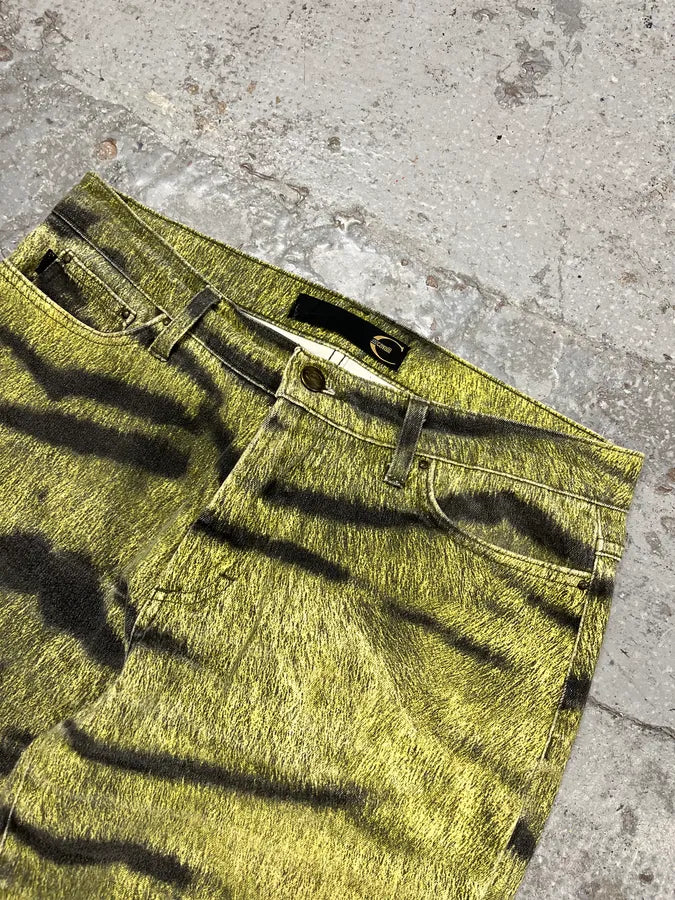 2000s Cavalli Safari Zebra Yellow Pants YheFgUt 3