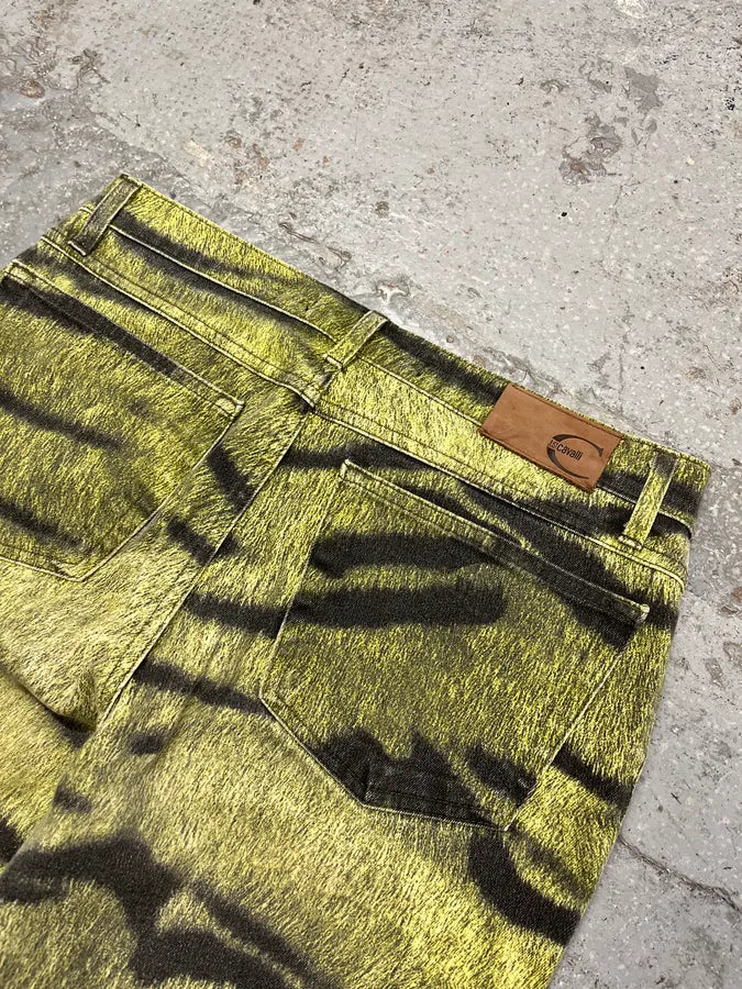 2000s Cavalli Safari Zebra Yellow Pants YheFgUt 6