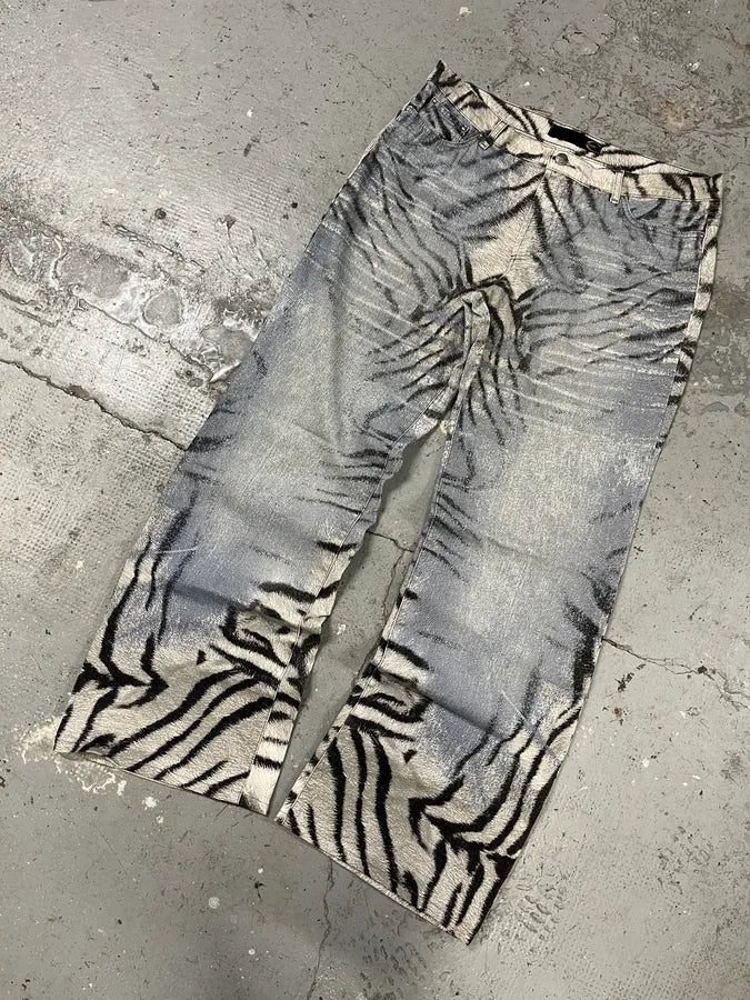 2000s Cavalli Savage Safari Blue Pants (M/L) 4
