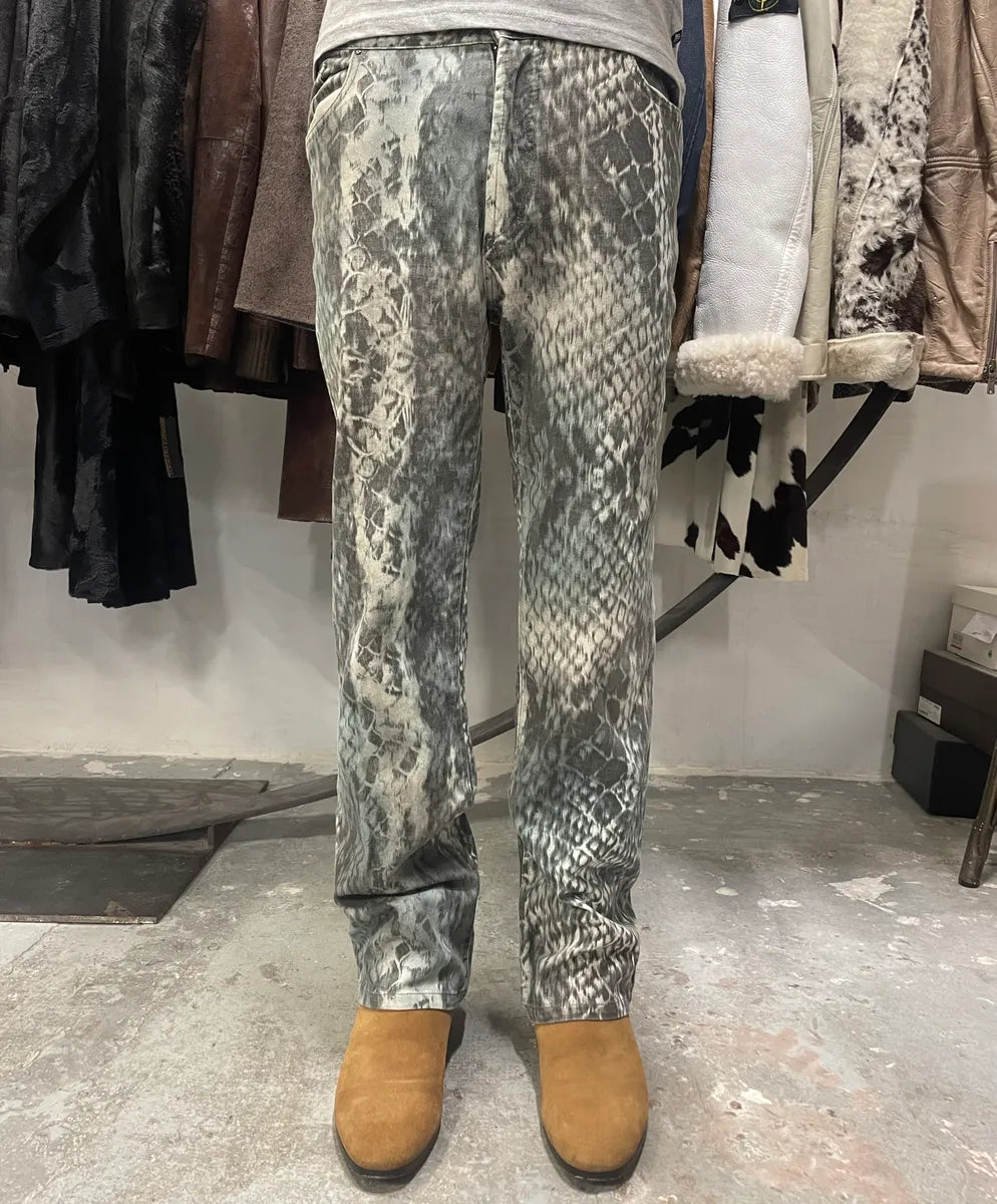 2000s Cavalli Scales Python Effect Pants gErWlEt 1