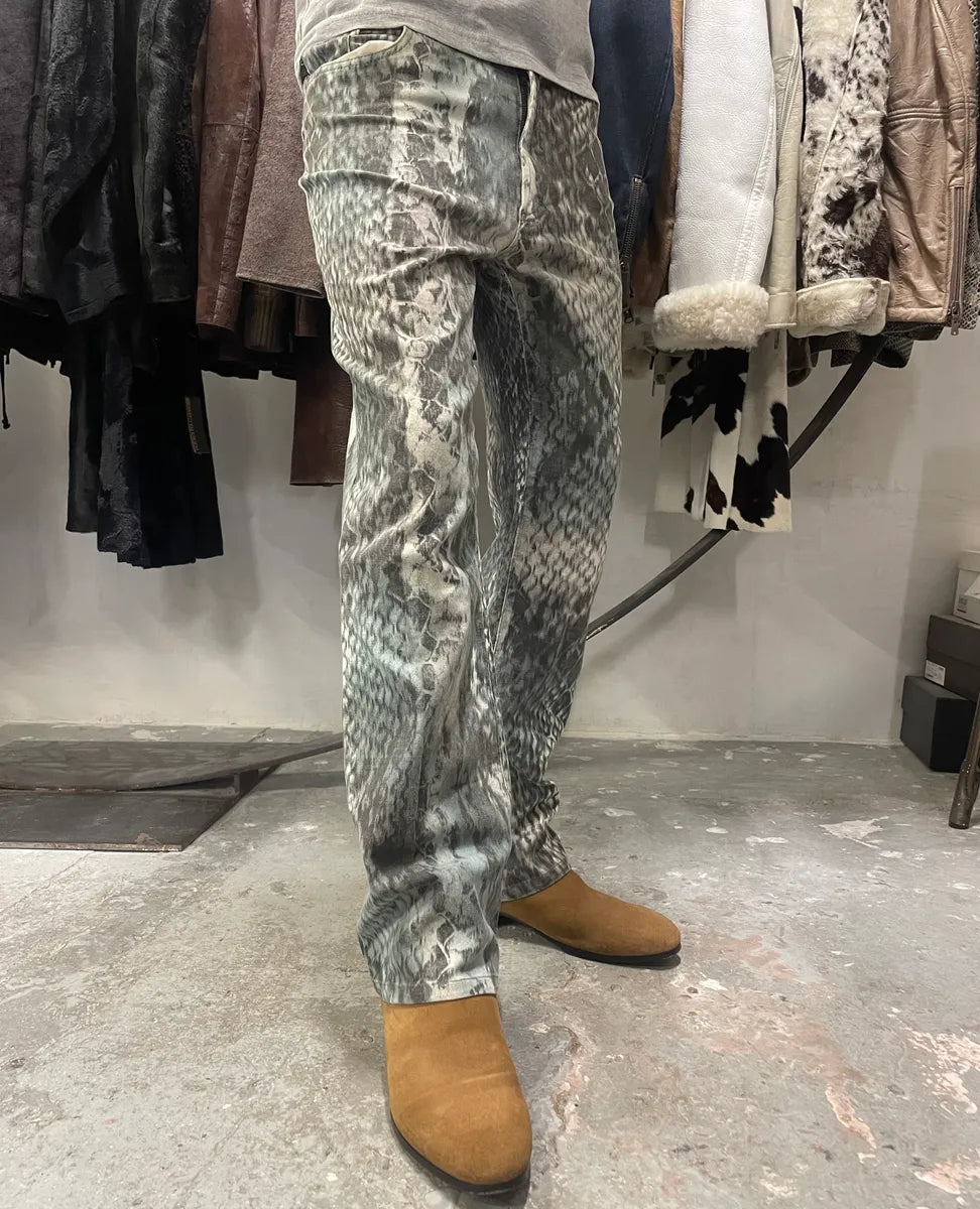 2000s Cavalli Scales Python Effect Pants gErWlEt 2