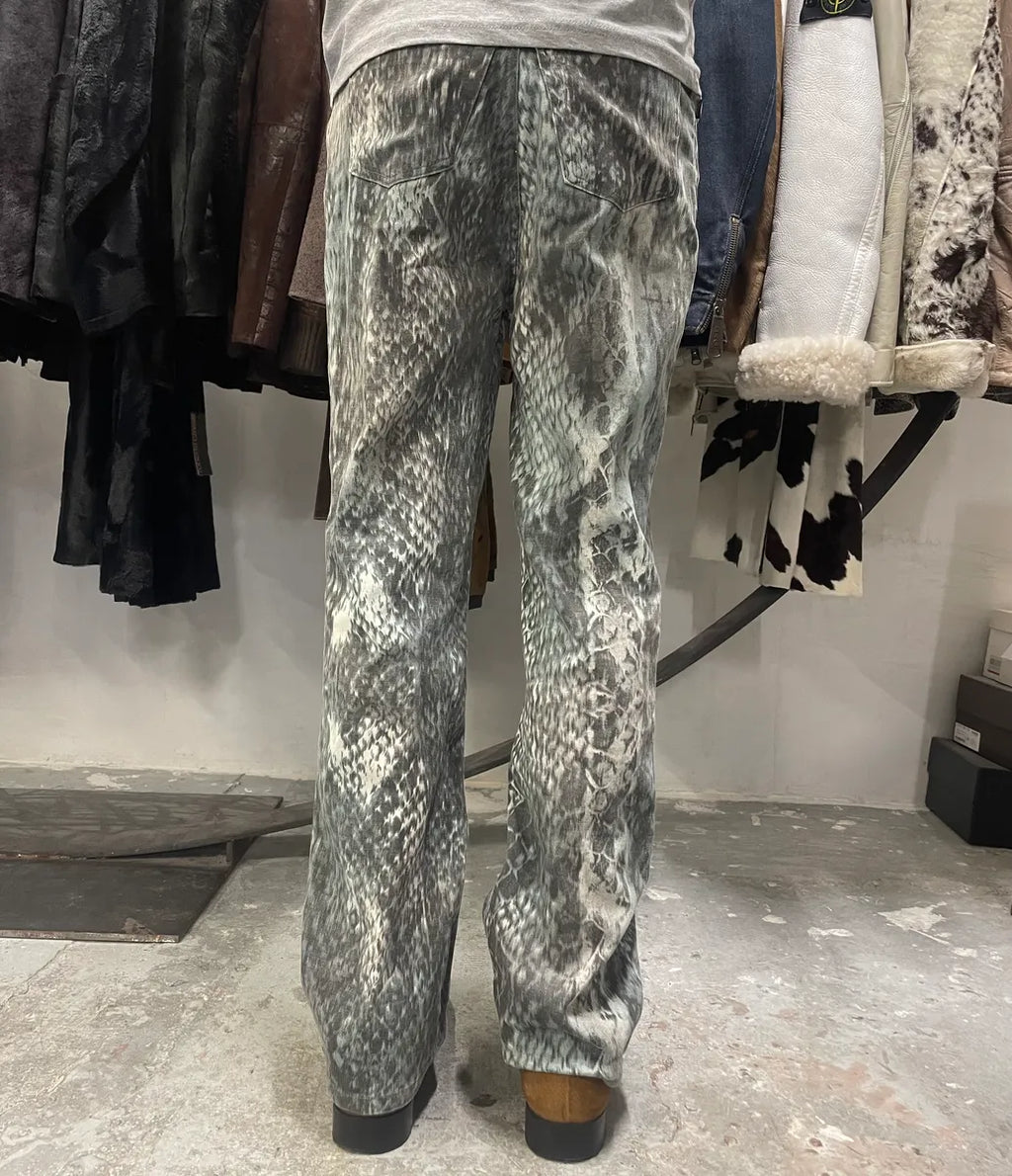 2000s Cavalli Scales Python Effect Pants gErWlEt 3