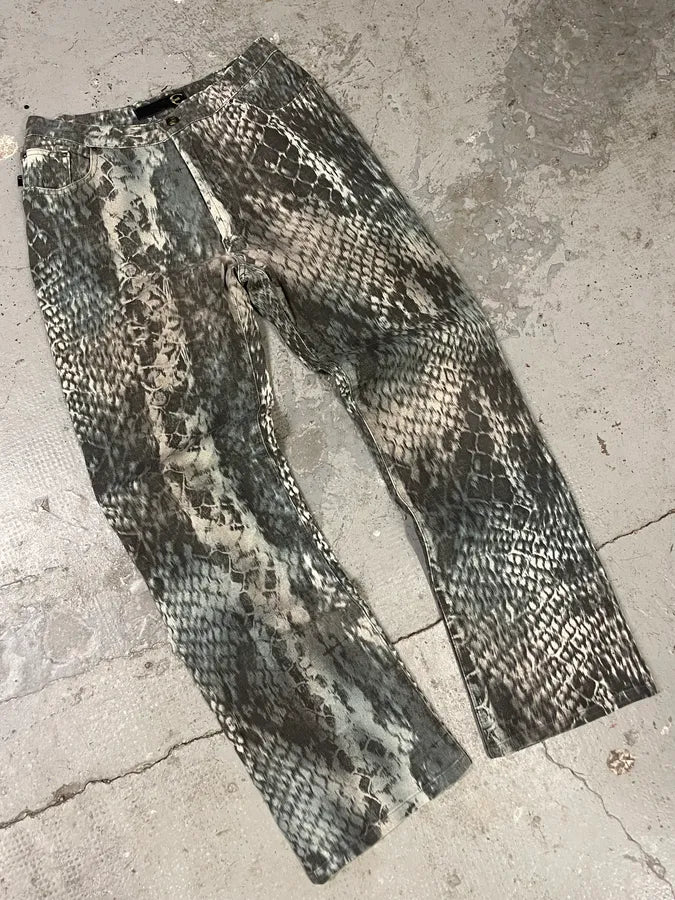 2000s Cavalli Scales Python Effect Pants gErWlEt 4