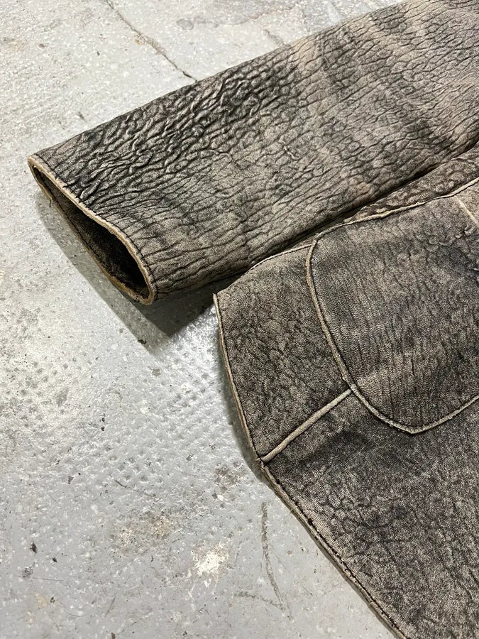 2000s Cavalli Scarred Raw Leather Jacket (M) OXeVCgc 2