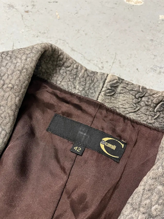 2000s Cavalli Scarred Raw Leather Jacket (M) OXeVCgc 5