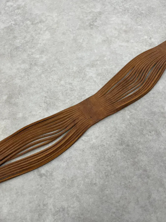 2000s Cavalli Scorpion Buckle Brown Suede Leather Belt RlNnDSv 4