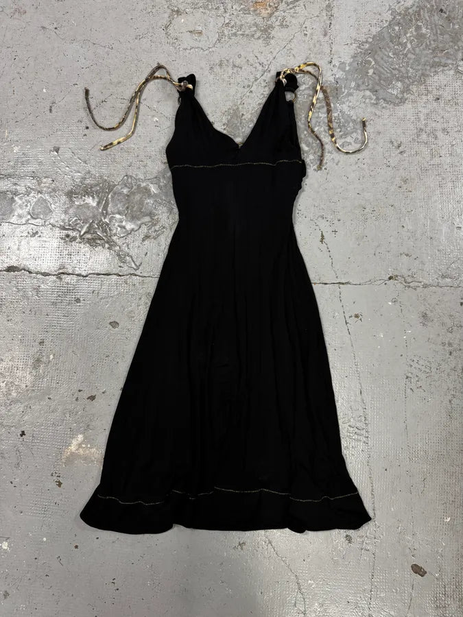 2000s Cavalli Sexy Long Black Dress AEeQayO 3