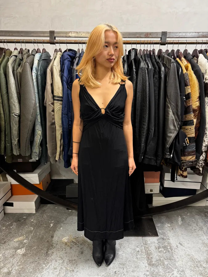 2000s Cavalli Sexy Long Black Dress AEeQayO 1