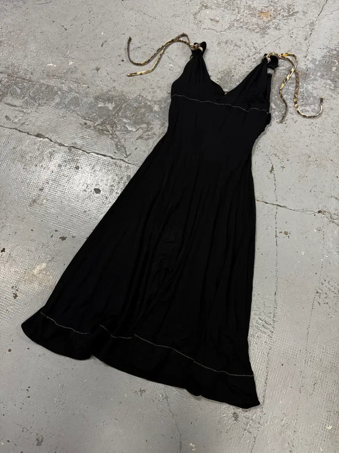 2000s Cavalli Sexy Long Black Dress AEeQayO 5
