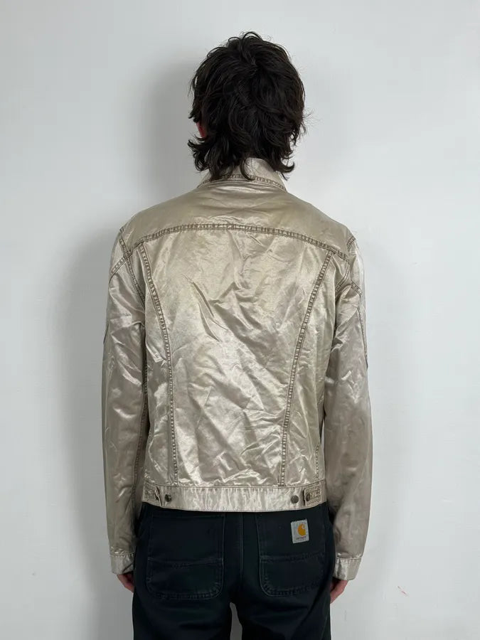 AW2003 Cavalli Shiny Beige Trucker Jacket QbFHmUe 1