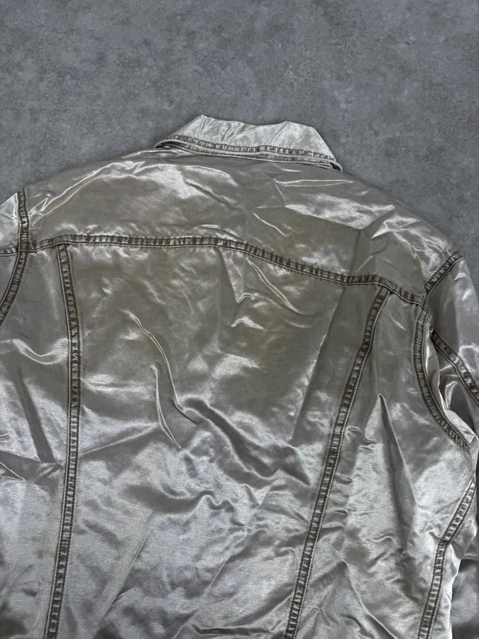 AW2003 Cavalli Shiny Beige Trucker Jacket QbFHmUe 5
