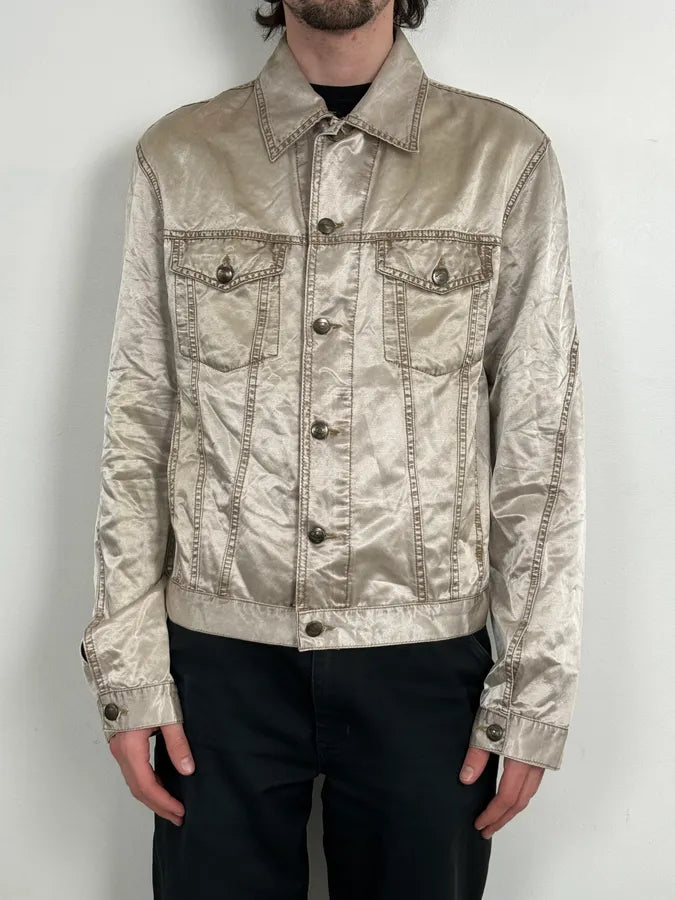 AW2003 Cavalli Shiny Beige Trucker Jacket QbFHmUe 0