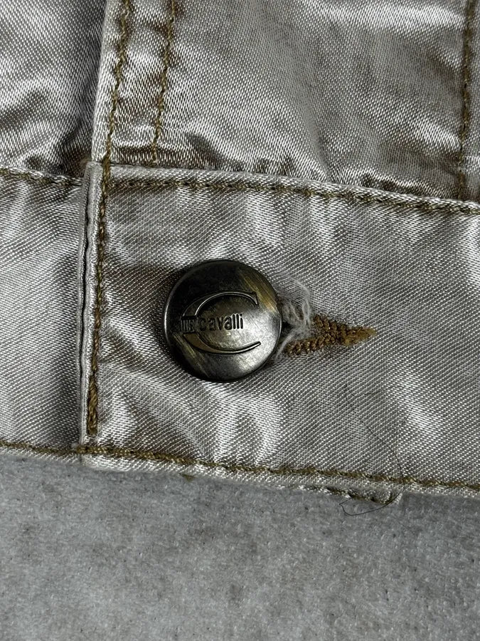 AW2003 Cavalli Shiny Beige Trucker Jacket QbFHmUe 9
