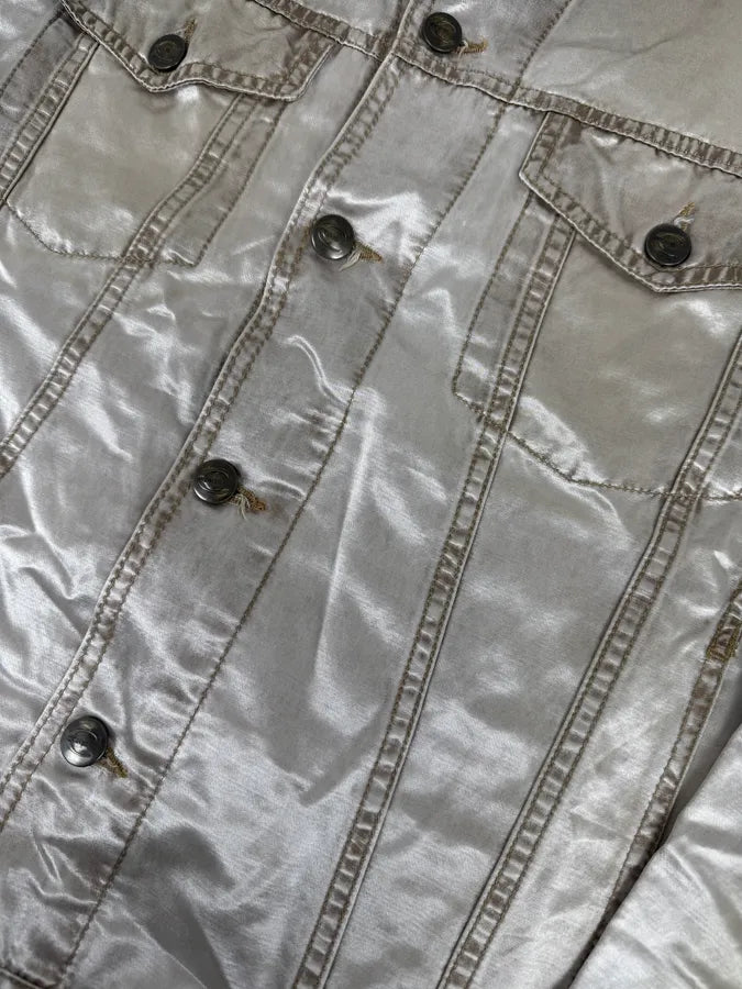 AW2003 Cavalli Shiny Beige Trucker Jacket QbFHmUe 7