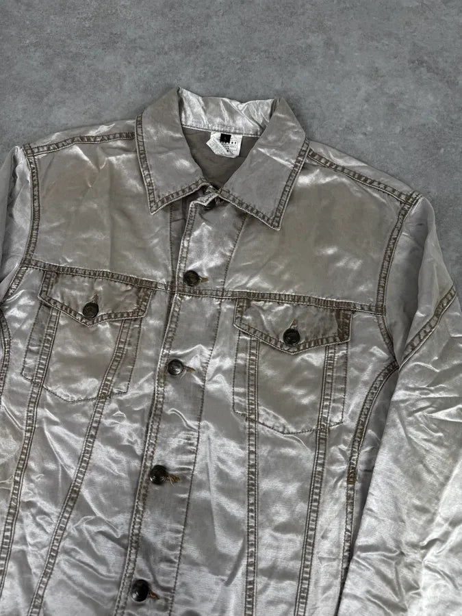 AW2003 Cavalli Shiny Beige Trucker Jacket QbFHmUe 4