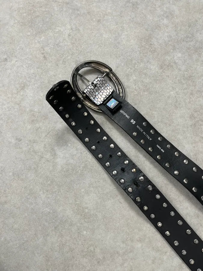 2000s Cavalli Silver Snakeskin Effect Belt HdFgdGZ 4