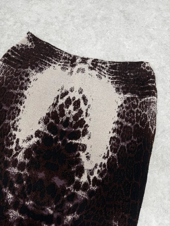 2000s Cavalli Leopard Pattern Brown Skirt cDEAtXd 5