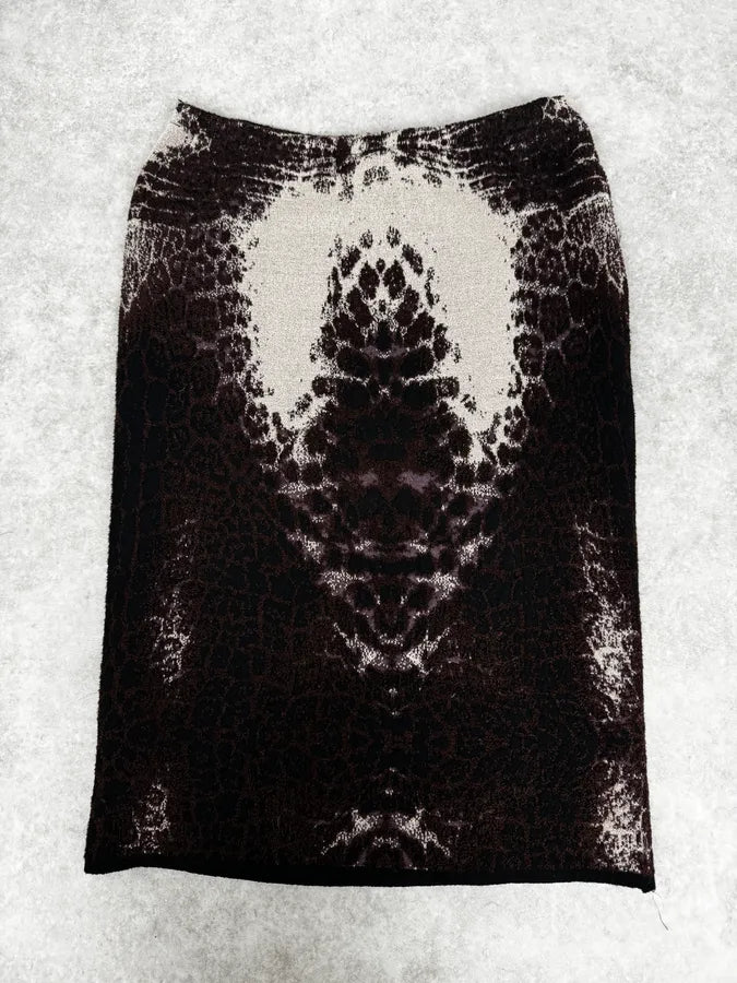 2000s Cavalli Leopard Pattern Brown Skirt cDEAtXd 1