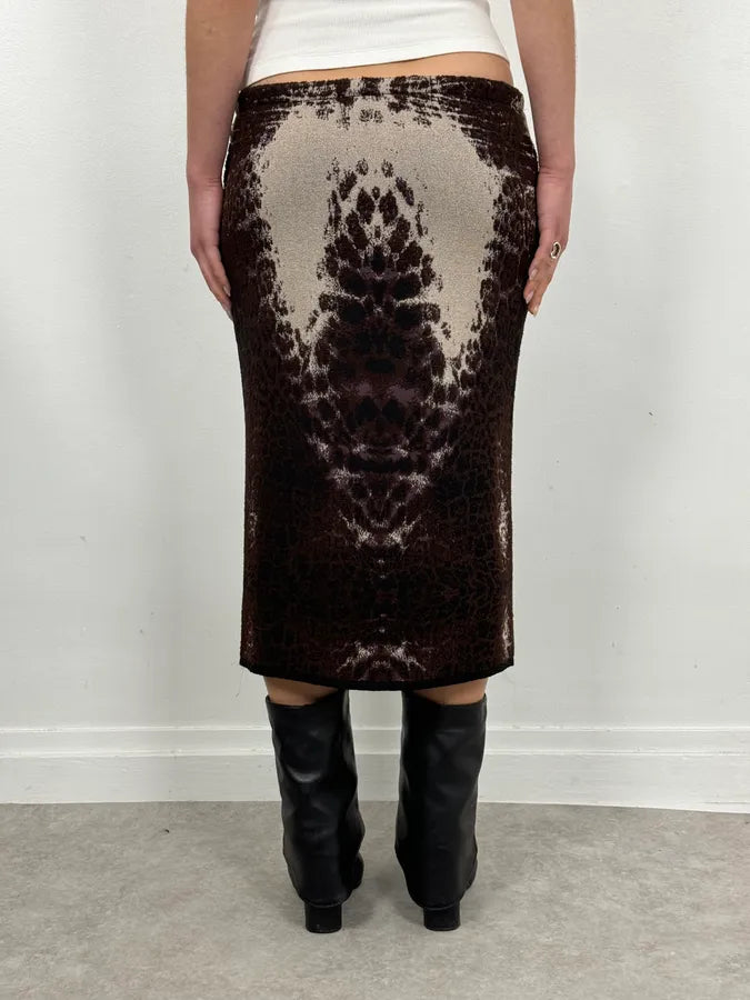 2000s Cavalli Leopard Pattern Brown Skirt cDEAtXd 3