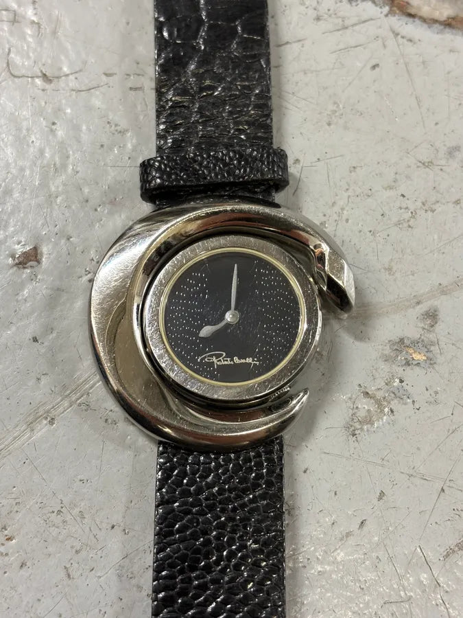 2000s Cavalli Snake Black Leather Watch fCLcngq 3
