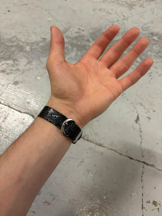 2000s Cavalli Snake Black Leather Watch fCLcngq 1