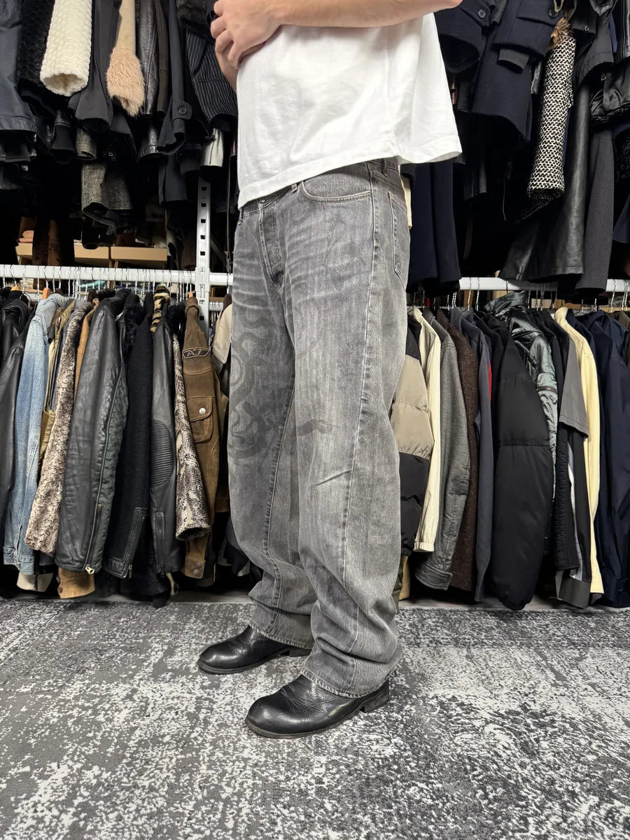 2000s Cavalli Snake Grey Denim Jeans sAqrZql 1