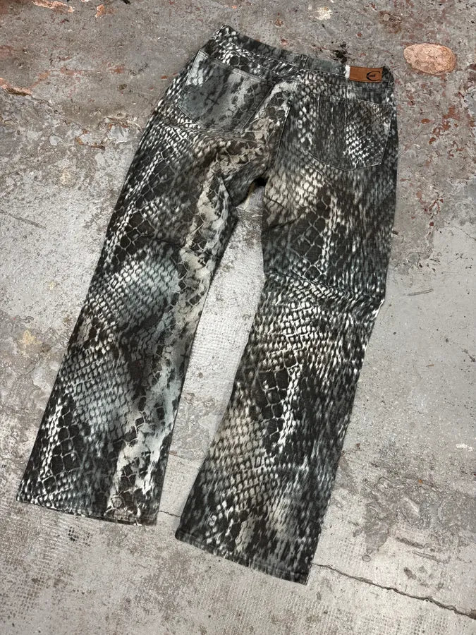 2000s Cavalli Snake Print Grey Pants fHTfVfO 5