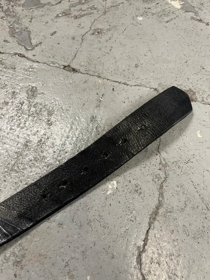 2000s Cavalli Snake vs Tiger Buckle Black Leather Belt uoiIKxy 6