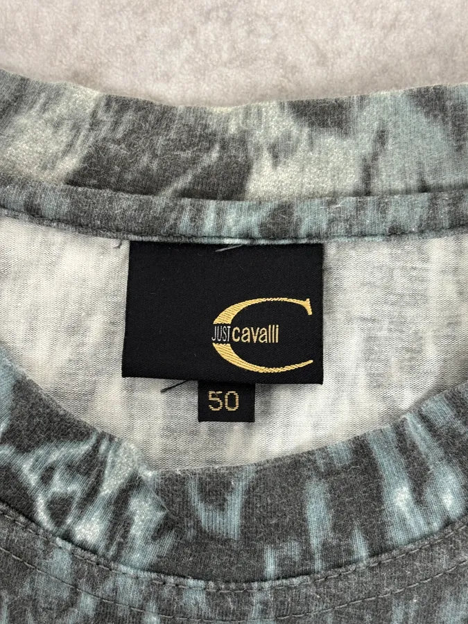 2000s Cavalli Snakeskin Effect Scales Grey Blue Longsleeves gDpEbIo 8