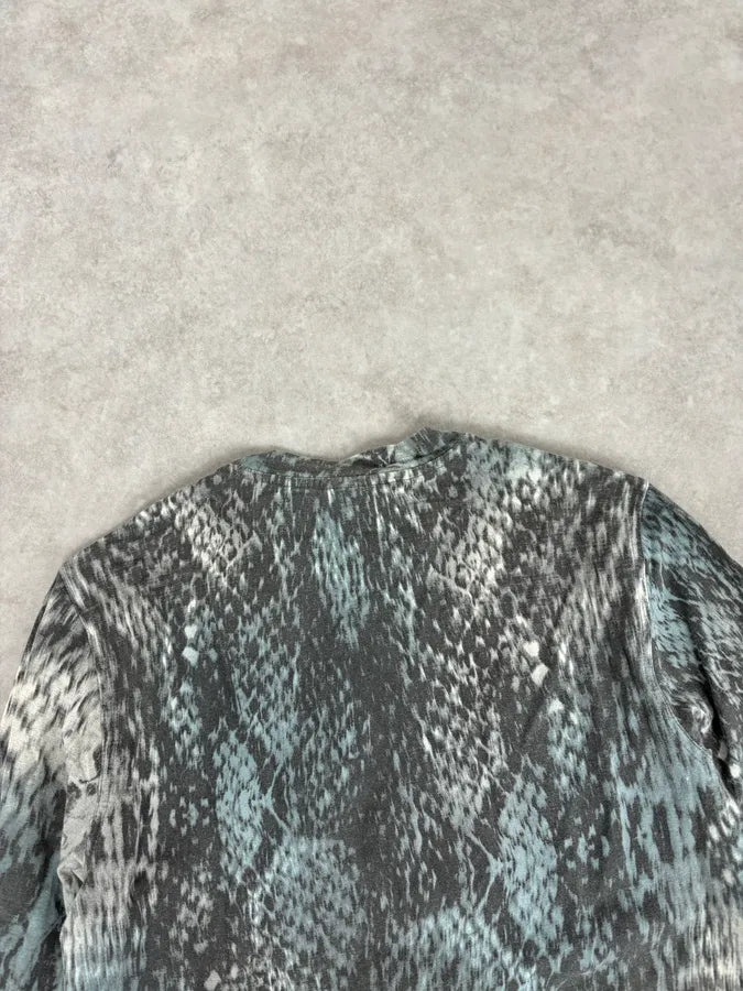 2000s Cavalli Snakeskin Effect Scales Grey Blue Longsleeves gDpEbIo 5