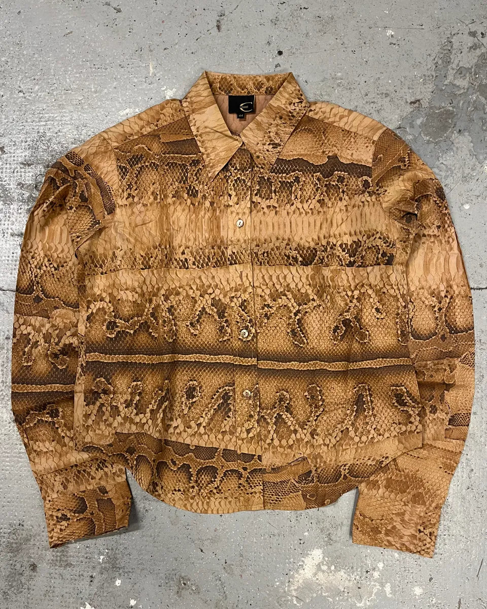 2000s Cavalli Snakeskin Effect Shirt (XS/S) fjiZJcg 0