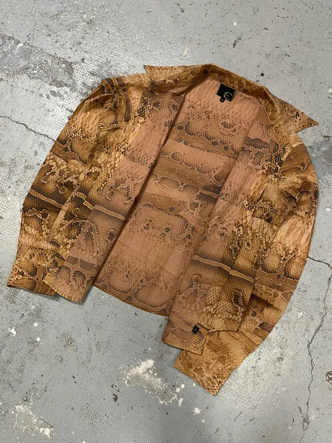 2000s Cavalli Snakeskin Effect Shirt (XS/S) fjiZJcg 4