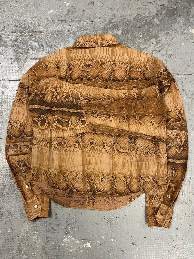 2000s Cavalli Snakeskin Effect Shirt (XS/S) fjiZJcg 5