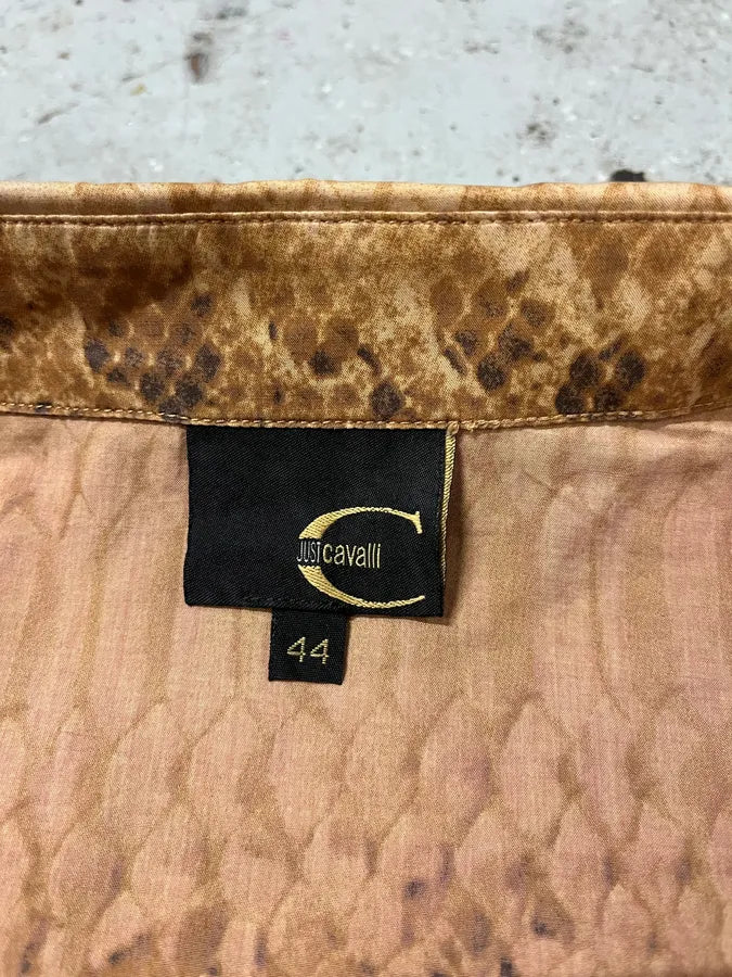 2000s Cavalli Snakeskin Effect Shirt (XS/S) fjiZJcg 6