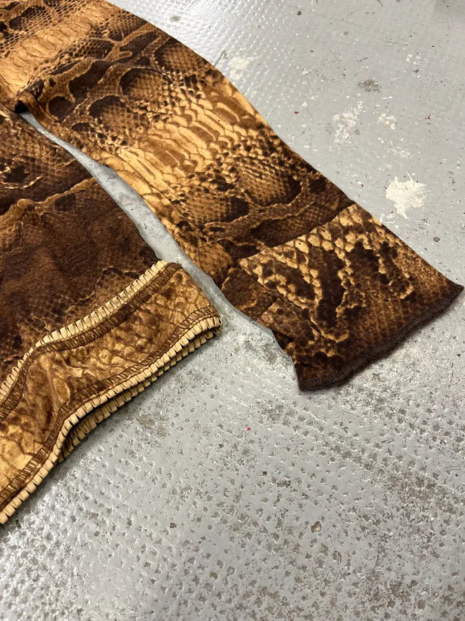 2000s Cavalli Snakeskin Print Brown Longsleeves vcUBAkG 4