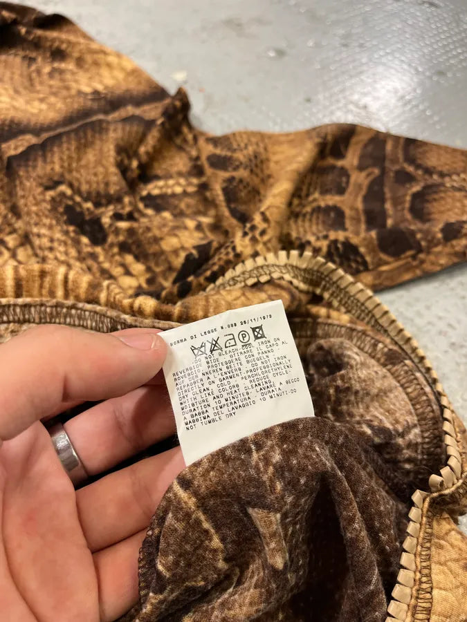 2000s Cavalli Snakeskin Print Brown Longsleeves vcUBAkG 9