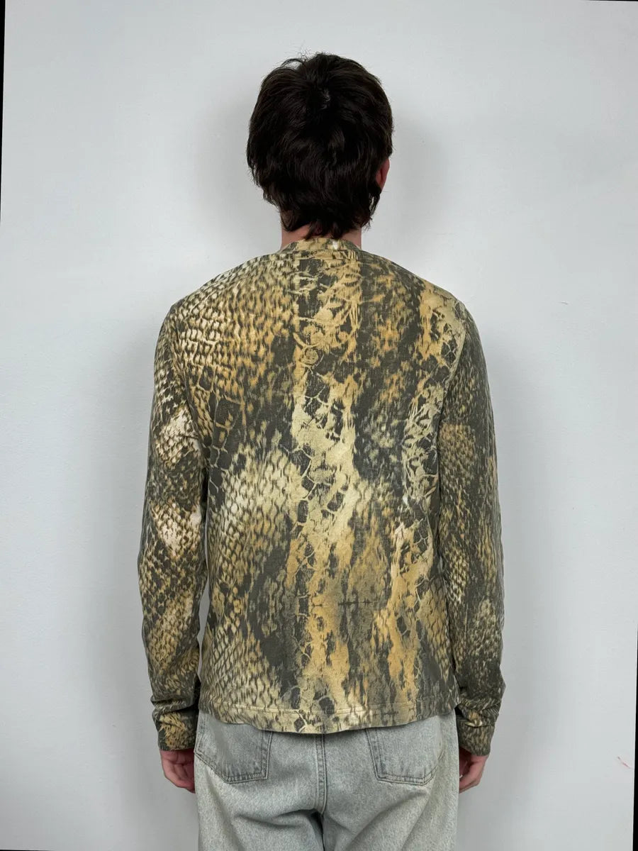 2000s Cavalli Snakeskin Print Longsleeves T-Shirt YoYwXgo 2